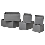 IKEA SKUBB Box, set of 6, dark grey