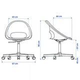 IKEA LOBERGET / MALSKAR Swivel chair, white