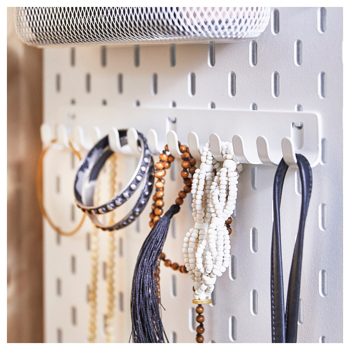 IKEA SKADIS hook rack, white