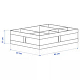 IKEA SKUBB Box with compartments, white, 44x34x11 cm