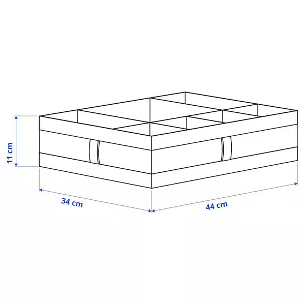 IKEA SKUBB Box with compartments, white, 44x34x11 cm