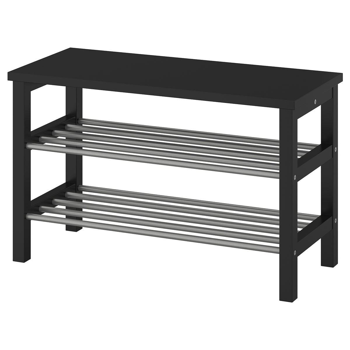 IKEA TJUSIG Bench with shoe storage, black, 81x34x50 cm