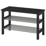 IKEA TJUSIG Bench with shoe storage, black, 81x34x50 cm