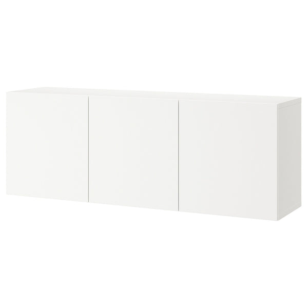 IKEA BESTA Wall-mounted cabinet w 3 doors, white, 180x42x64 cm
