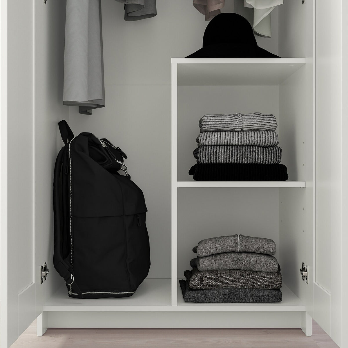 IKEA BRIMNES Wardrobe with 2 doors, white, 78x190 cm