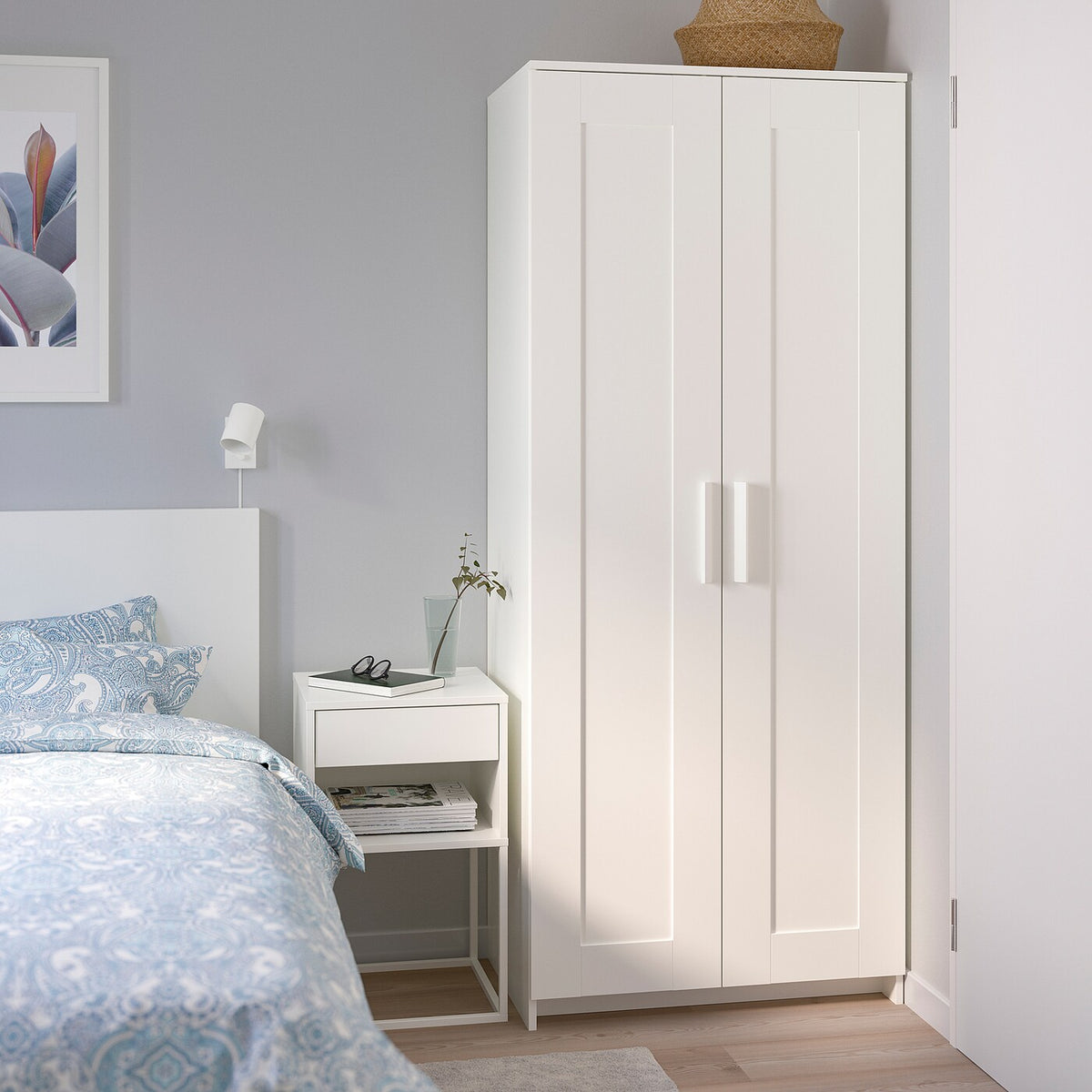IKEA BRIMNES Wardrobe with 2 doors, white, 78x190 cm