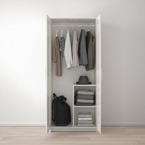 IKEA BRIMNES Wardrobe with 2 doors, white, 78x190 cm
