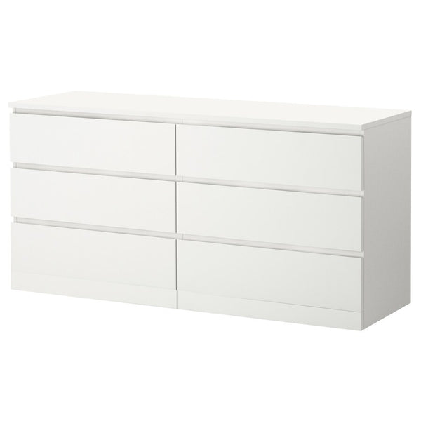 IKEA MALM Chest of 6 drawers, white, 160x78 cm