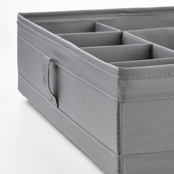 IKEA SKUBB Box with compartments, dark grey, 44x34x11 cm