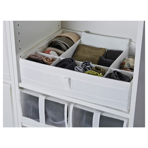 IKEA SKUBB Box with compartments, white, 44x34x11 cm