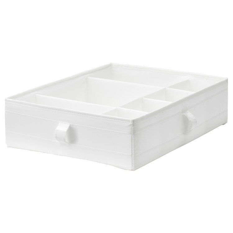 IKEA SKUBB Box with compartments, white, 44x34x11 cm