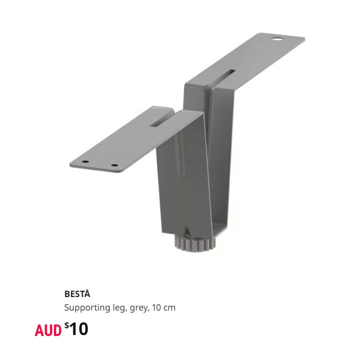 IKEA BESTA supporting leg, grey, 10 cm