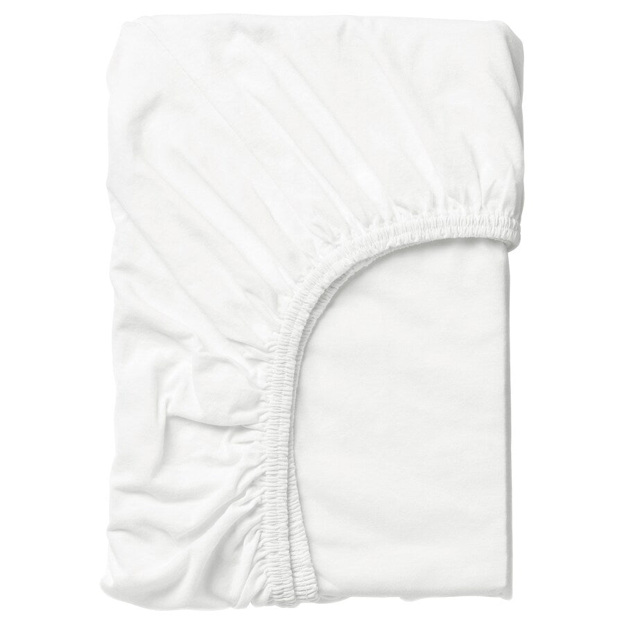 IKEA LEN Fitted sheet for ext bed, white, 80x130 cm