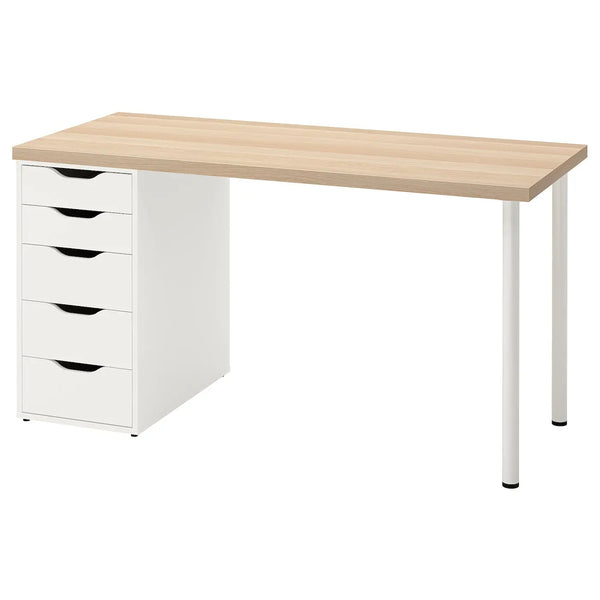 IKEA LAGKAPTEN / ALEX Desk, 140x60 cm, oak/white