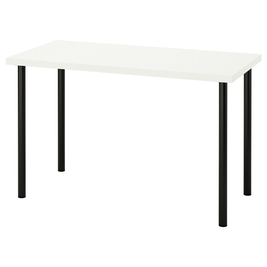 IKEA LAGKAPTEN / ADILS Desk, white/black, 120x60 cm Good Furniture