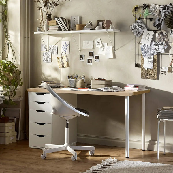 IKEA LAGKAPTEN / ALEX Desk, 140x60 cm, oak/white