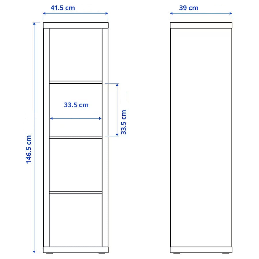 IKEA KALLAX Shelving unit 1x4, white, 42x147 cm