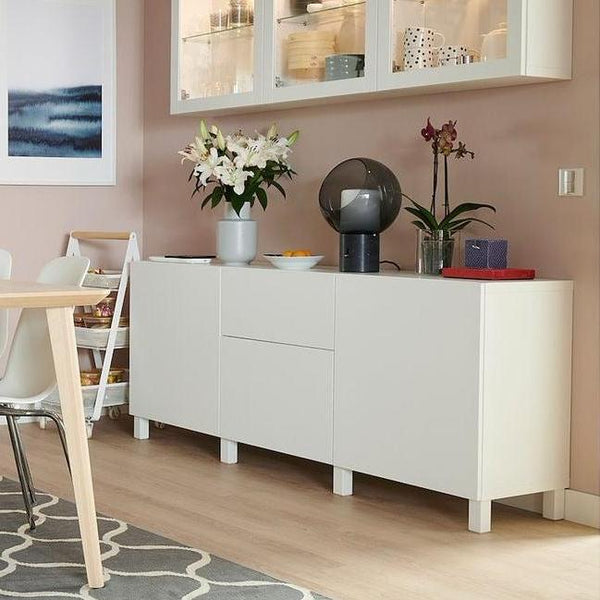 IKEA BESTA storage combination w 2 doors/2 drawers, white, 180x42x74 cm