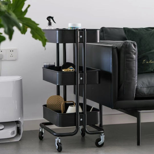 IKEA RASKOG trolley, black, 35x45x78 cm