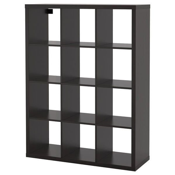 IKEA KALLAX Shelving unit 4x3, black-brown, 112x147 cm