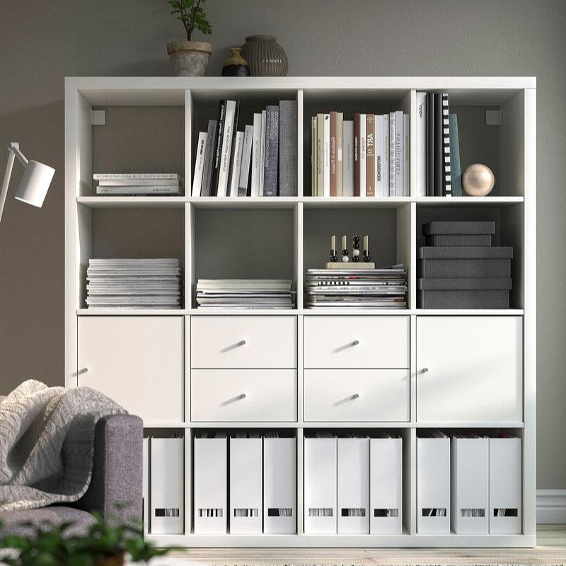 IKEA KALLAX Shelving with 2 doors/2 drawers, white, 147x147 cm