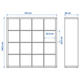 IKEA KALLAX Shelving unit 4x4, white, 147x147 cm