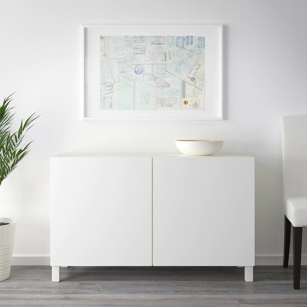 IKEA BESTA Storage combination with doors, white, 120x42x74 cm