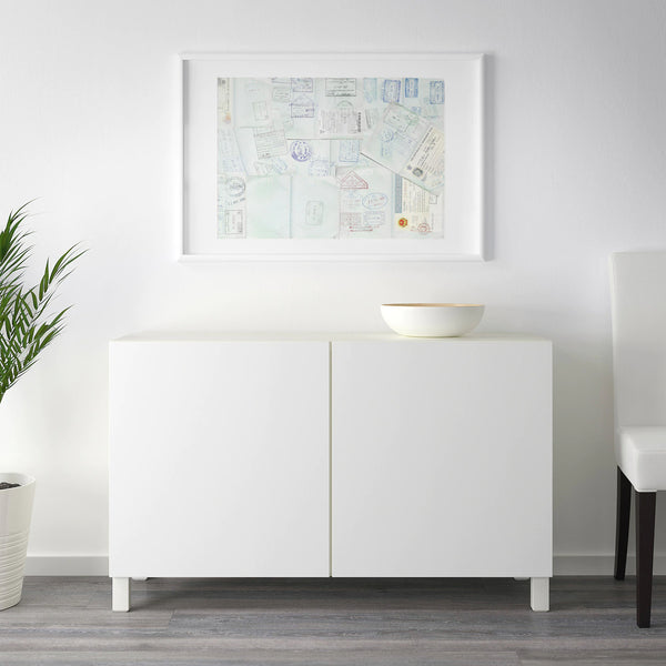 IKEA BESTA Storage combination with doors, white, 120x42x74 cm