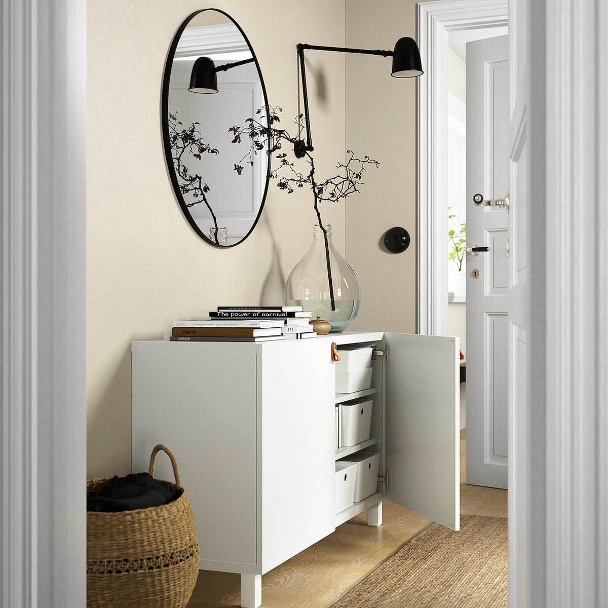 IKEA BESTA Storage combination with doors, white, 120x42x74 cm