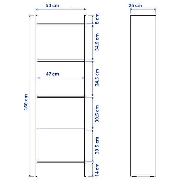IKEA BAGGEBO Bookcase, white, 50x25x160 cm