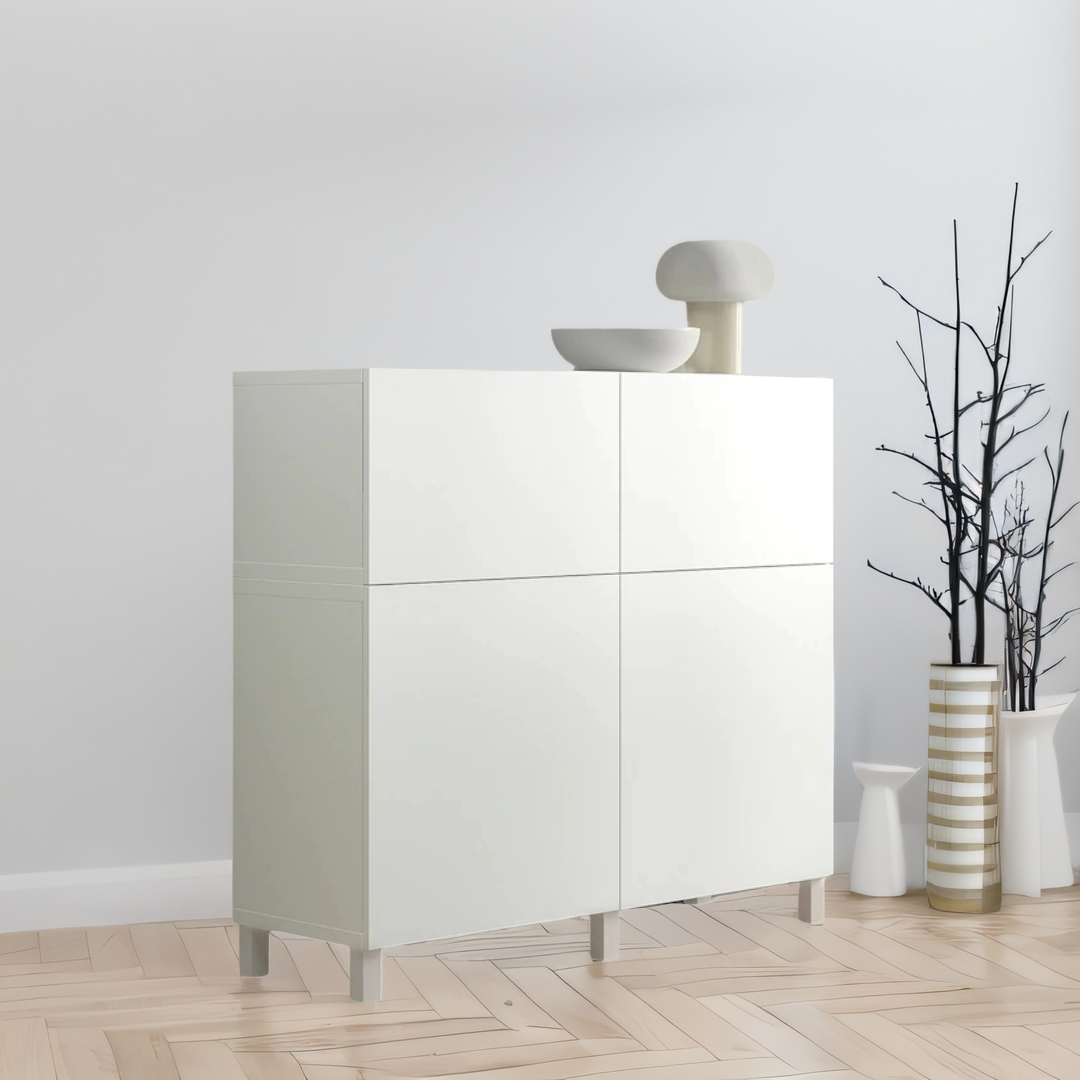 IKEA BESTA storage combination w doors/drawers, white,120x42x112 cm