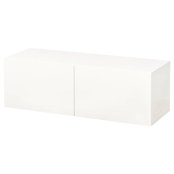 IKEA BESTA Wall-mounted cabinet with 2 doors, white, 120x42x38 cm