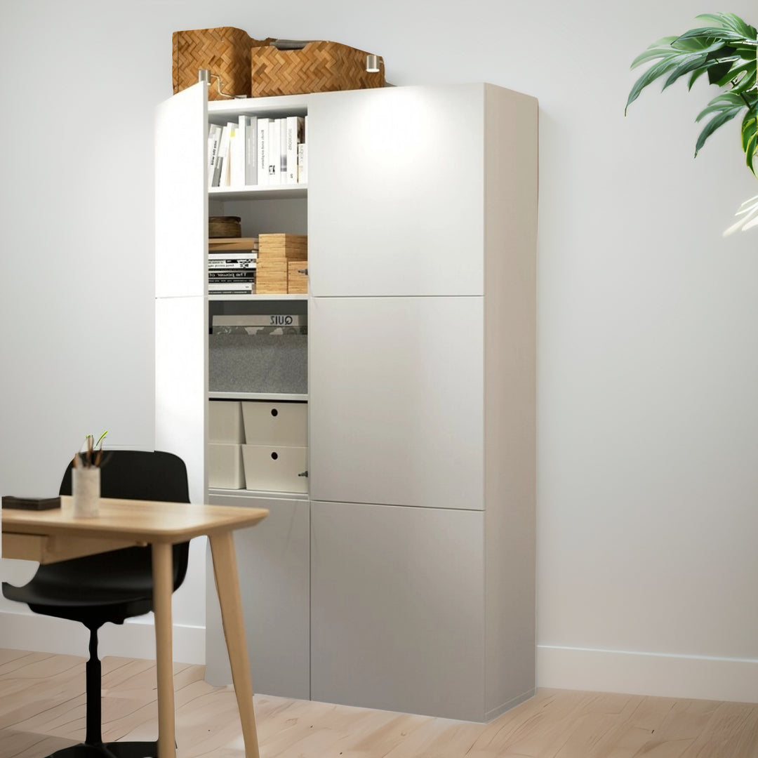 IKEA BESTA Storage combination with doors, white/Lappviken white, 120x42x193 cm