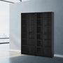 IKEA BILLY Bookcase w glass doors, black oak effect, 160x30x202 cm