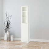 IKEA BILLY Bookcase w panel/glass door, white, 40x30x202 cm