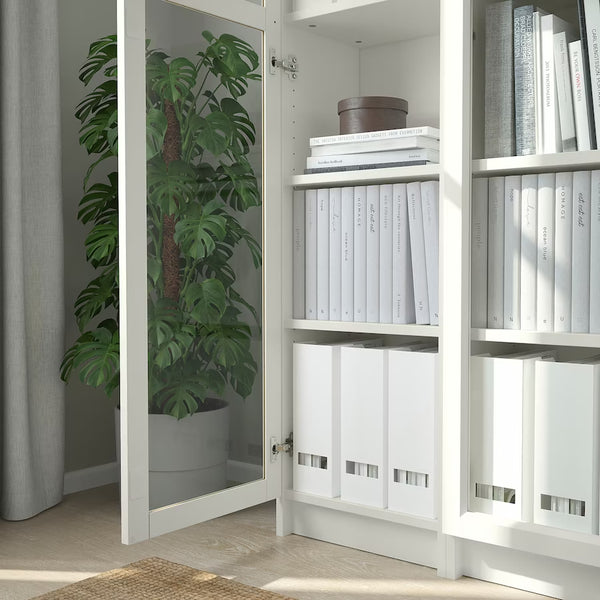 IKEA BILLY Bookcase with glass doors, white, 120x30x202 cm