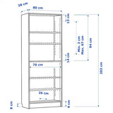 IKEA BILLY Bookcase, white, 80x28x202 cm