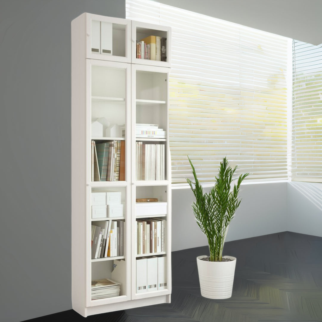 IKEA BILLY Bookcase with doors/extension, white, 80x30x237 cm