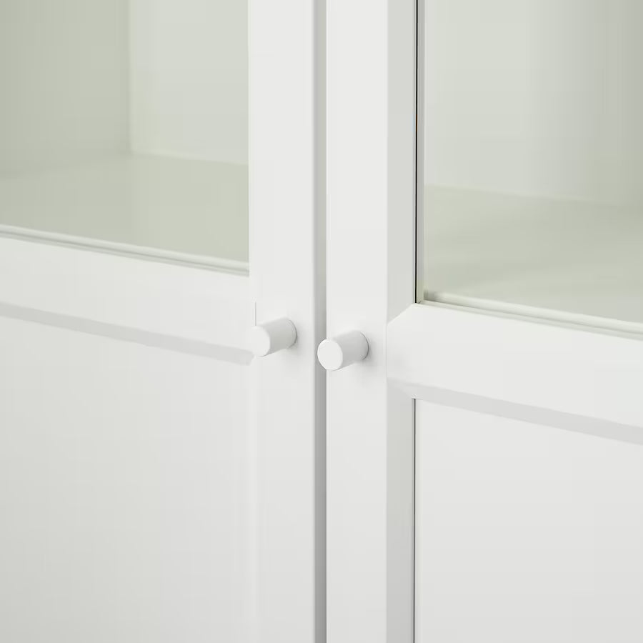 IKEA BILLY Bookcase with panel/glass doors, white, 80x30x202 cm