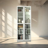 IKEA BILLY Bookcase with glass doors, white, 80x30x202 cm