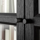 IKEA BILLY OXBERG panel/glass door, black oak effect, 40x192 cm