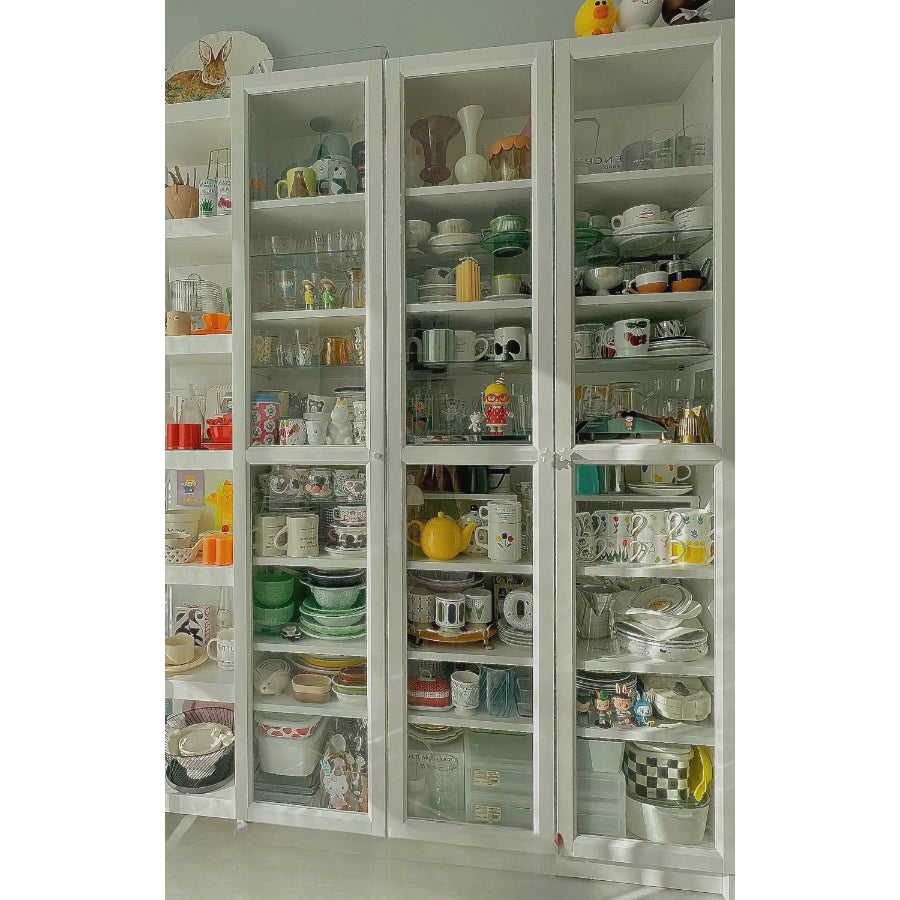 IKEA BILLY Bookcase with glass doors, white, 120x30x202 cm