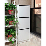 IKEA BISSA Shoe cabinet with 3 doors, white, 49x28x135 cm