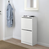 IKEA BISSA Shoe cabinet with 2 doors, white, 49x28x93 cm
