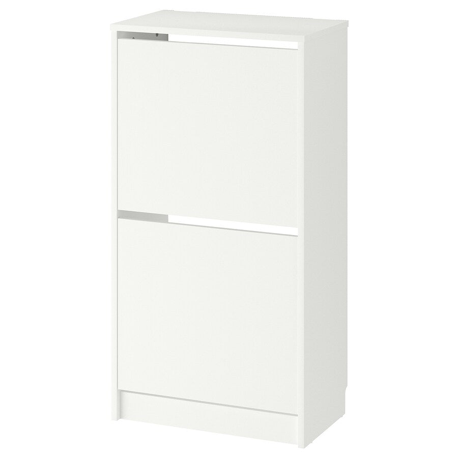 IKEA BISSA Shoe cabinet with 2 doors, white, 49x28x93 cm