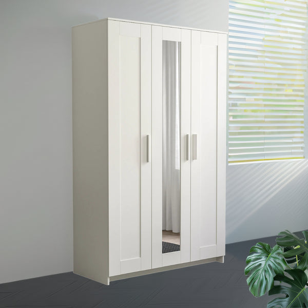IKEA BRIMNES Wardrobe with 3 doors, white, 117x190 cm