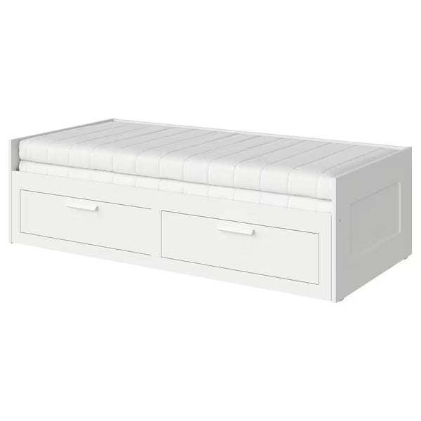IKEA BRIMNES Day-bed/2 mattresses, white, 80x200 cm