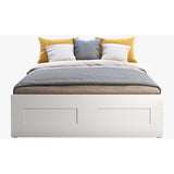 IKEA BRIMNES Bed with 4 drawers, white, Queen