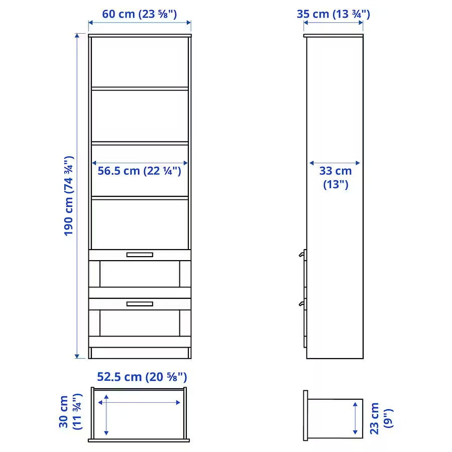 Billy bookcase deals 60cm wide