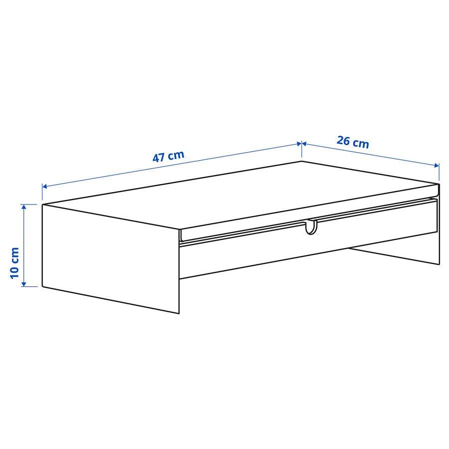 IKEA ELLOVEN Monitor stand with drawer, white, 47x26 cm